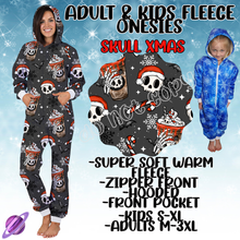 Load image into Gallery viewer, SKULL XMAS - ADULT &amp; KIDS FLEECE ONESIES CLOSING 9/28
