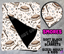 Load image into Gallery viewer, SMORES - SOFT BLACK FLEECE THROWS 10 - PREORDER CLOSING 5/4
