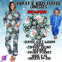 Load image into Gallery viewer, SNOWMAN - ADULT &amp; KIDS FLEECE ONESIES CLOSING 9/28
