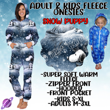 Load image into Gallery viewer, SNOW PUPPY - ADULT &amp; KIDS FLEECE ONESIES CLOSING 9/28

