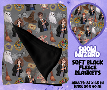 Load image into Gallery viewer, SNOW WIZARD - SOFT BLACK FLEECE THROWS RUN 12-PREORDER CLOSING 9/22
