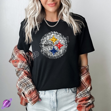 Load image into Gallery viewer, STEEL SEQUIN FB UNISEX TEE ADULTS/KIDS
