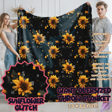 Load image into Gallery viewer, SUNFLOWER GLITCH-OVERSIZED THROW 14-PREORDER CLOSING 10/8
