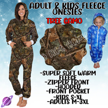 Load image into Gallery viewer, TREE CAMO - ADULT &amp; KIDS FLEECE ONESIES CLOSING 9/28
