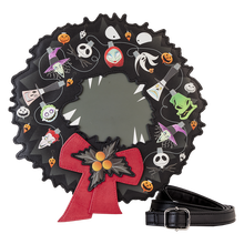 Load image into Gallery viewer, Nightmare Before Christmas Wreath String Lights Glow Crossbody Bag
