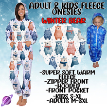 Load image into Gallery viewer, WINTER BEAR - ADULT &amp; KIDS FLEECE ONESIES CLOSING 9/28

