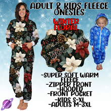 Load image into Gallery viewer, WINTER FLORAL - ADULT &amp; KIDS FLEECE ONESIES CLOSING 9/28
