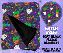 Load image into Gallery viewer, WITCH BREW - SOFT BLACK FLEECE THROWS RUN 12-PREORDER CLOSING 9/22
