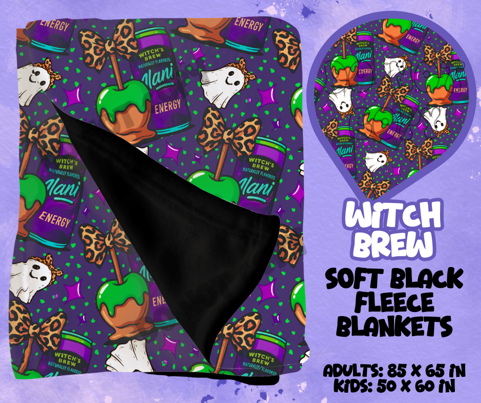 WITCH BREW - SOFT BLACK FLEECE THROWS RUN 12-PREORDER CLOSING 9/22