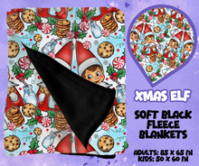 Load image into Gallery viewer, XMAS ELF - SOFT BLACK FLEECE THROWS RUN 12-PREORDER CLOSING 9/22
