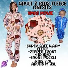 Load image into Gallery viewer, XMAS MOVIE - ADULT &amp; KIDS FLEECE ONESIES CLOSING 9/28
