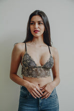 Load image into Gallery viewer, Floral Stitch Mesh Bralette Medium / Gold
