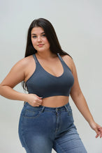 Load image into Gallery viewer, Plus Size Seamless Front Lace Racerback Bralette – Soft Stretch Fit
