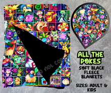 Load image into Gallery viewer, ALL THE POKES - SOFT BLACK FLEECE THROWS 8 - PREORDER CLOSING 2/21
