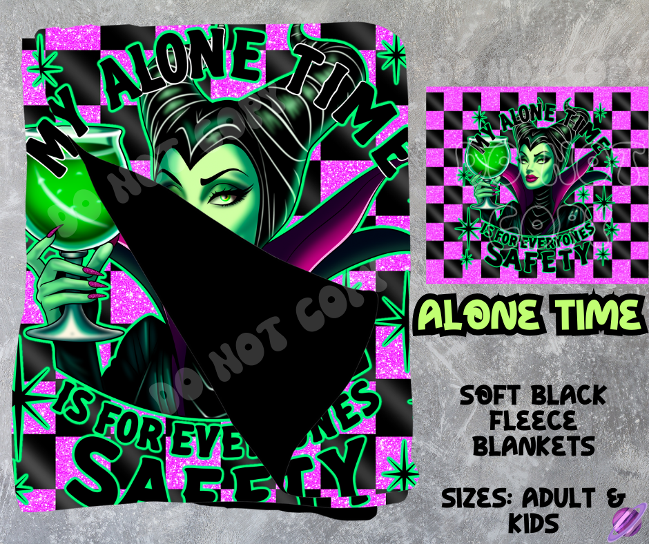 ALONE TIME - SOFT BLACK FLEECE THROWS 8 - PREORDER CLOSING 2/21