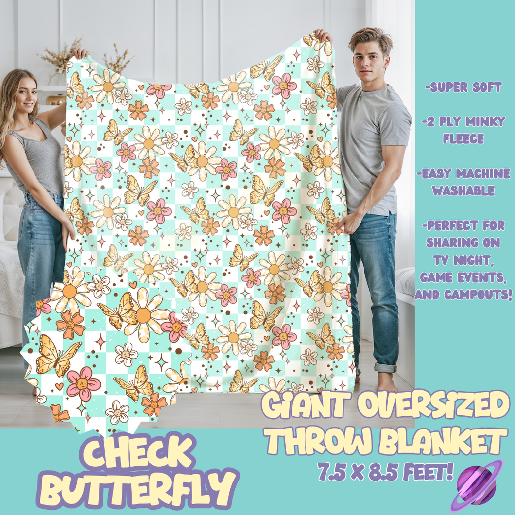 CHECK BUTTERFLY - OVERSIZED THROW BLANKET 11 - PREORDER CLOSING 2/2