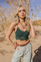 Load image into Gallery viewer, Crochet Overlay Longline Bralette Small / Emerald

