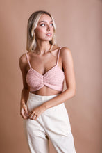 Load image into Gallery viewer, Cuddle Season Knit Pattern Brami Bralette XS/S / Blush
