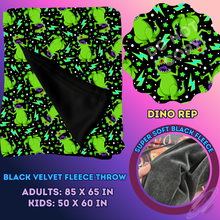 Load image into Gallery viewer, DINO REP- SOFT BLACK FLEECE THROW 13-PREORDER CLOSING 1/14
