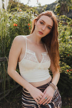 Load image into Gallery viewer, Flora V Cut Tulle Combo Bralette XS/S / Ivory
