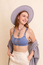 Load image into Gallery viewer, Hippie Eye Lace Applique Bralette XS/S / Blue
