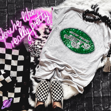 Load image into Gallery viewer, NYJ SEQUIN FB UNISEX TEE ADULTS/KIDS
