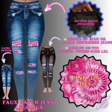 Load image into Gallery viewer, PINK TIE DYE-FAUX JEAN LEGGING-PREORDER CLOSING 12/2
