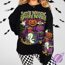 Load image into Gallery viewer, BATCH 115-SPOOKY MOVIES-SWEATSHIRT W/ SLEEVE PRINT

