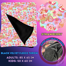 Load image into Gallery viewer, STRAWBERRY- SOFT BLACK FLEECE THROW 13-PREORDER CLOSING 1/14
