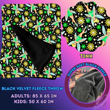 Load image into Gallery viewer, TINK- SOFT BLACK FLEECE THROW 13-PREORDER CLOSING 1/14
