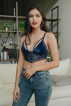 Load image into Gallery viewer, Velvet Lace Bralette Small / Midnight Blue
