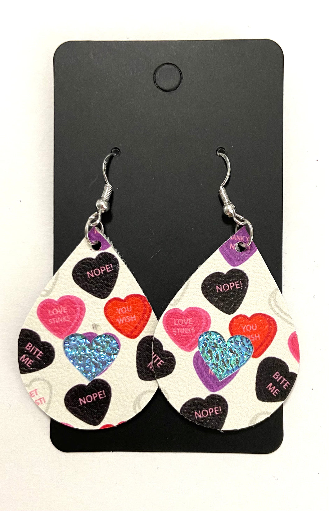 Anti-Valentine Heart Earrings