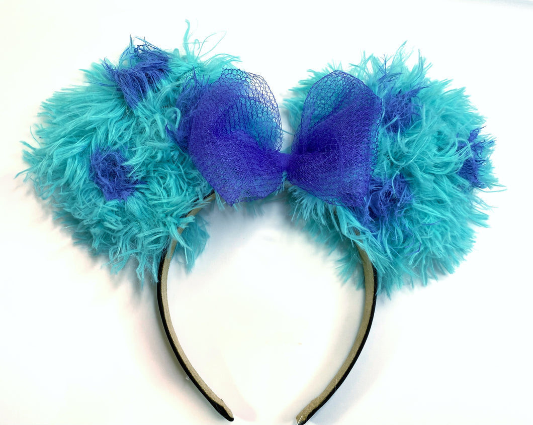 Fuzzy Monster Mouse Ears (w/bow)
