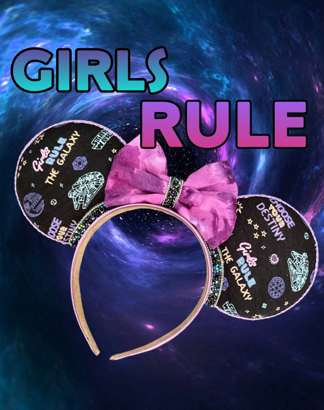 Girls Rule Fabric Mouse Ears