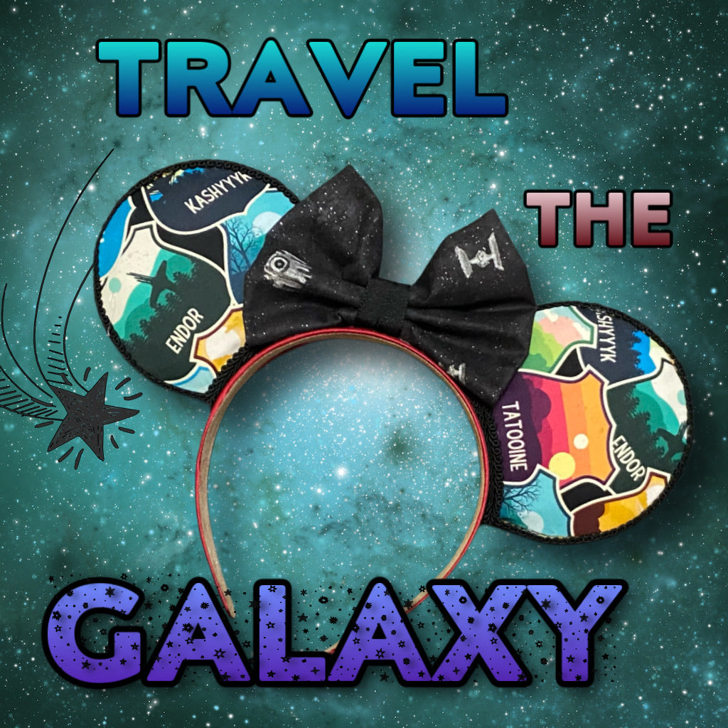 Travel the Galaxy Fabric Mouse Ears